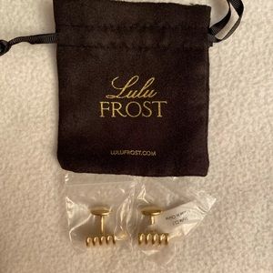NWT Lulu Frost Grooved Gold-tone Cufflinks